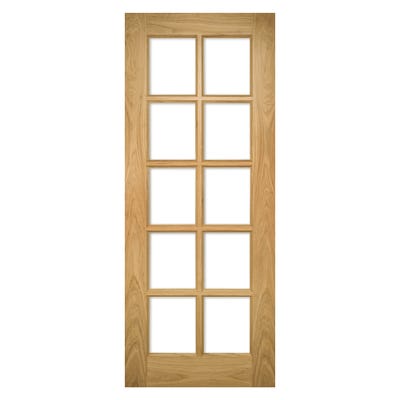 Deanta Oak Bristol 10L Clear Glazed Door 1981 x 686 x 35mm