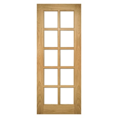 Deanta Internal Oak Bristol 10L Clear Glazed Door 1981 x 686 x 35mm