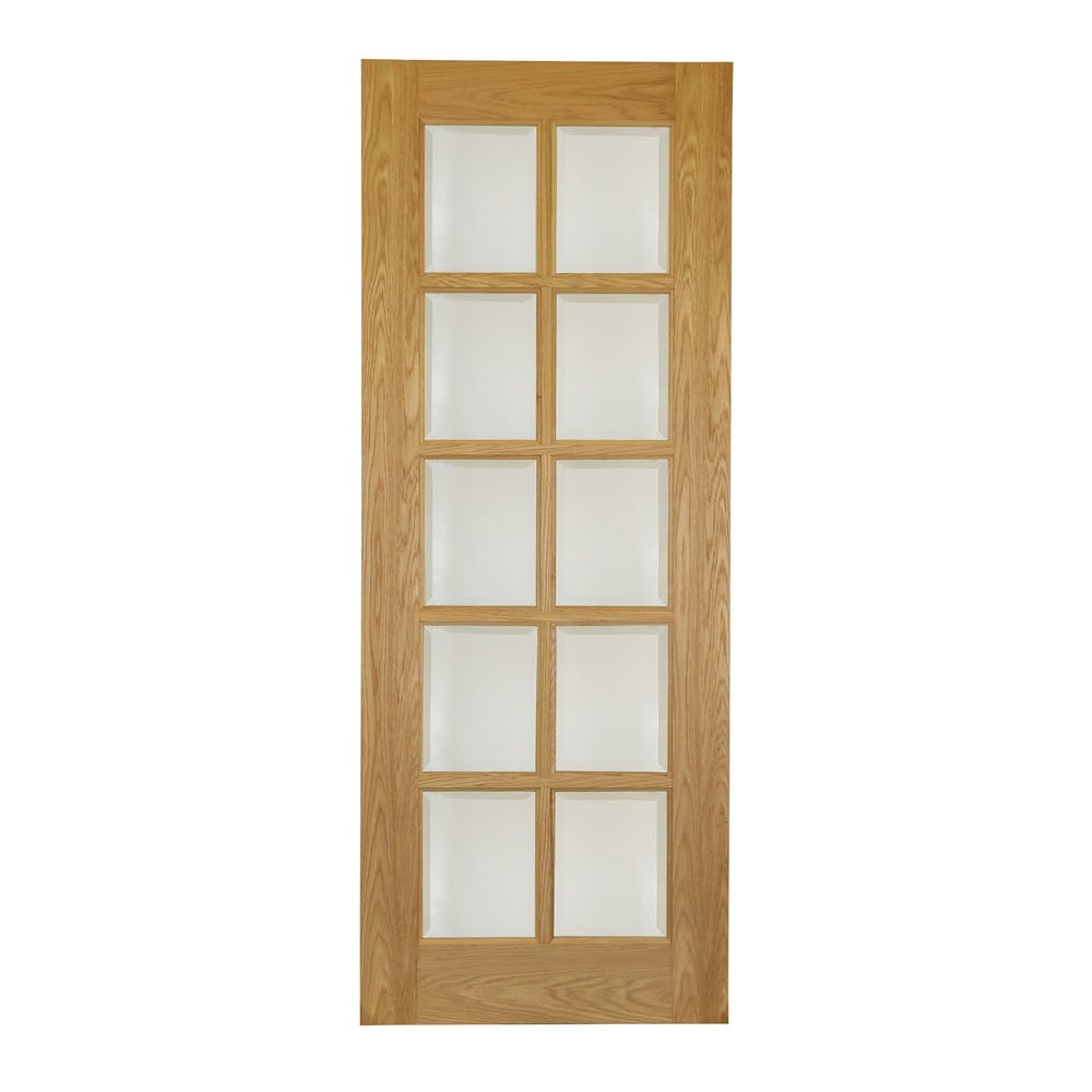 Deanta Internal Oak Bristol 10L Clear Glazed Door