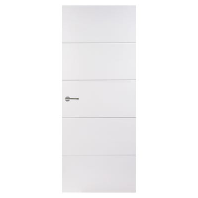 Premdor Internal White Primed Moulded Horizontal 4 Line FD30 Fire Door 1981 x 686 x 44mm