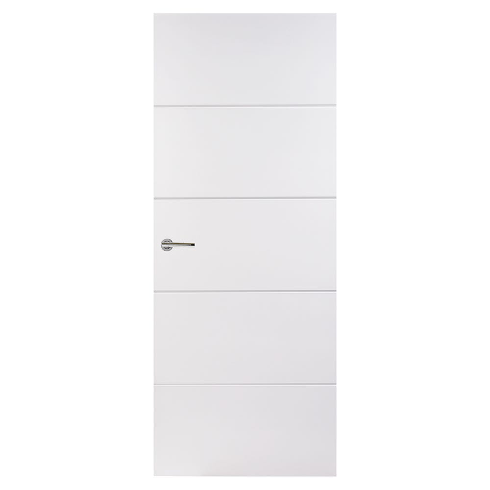 Premdor Internal White Primed Moulded Horizontal 4 Line FD30 Fire Door