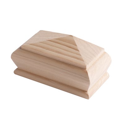 50mm x 115mm x 56mm Richard Burbidge Pine Pyramid Half Newel Cap NC7PHALF