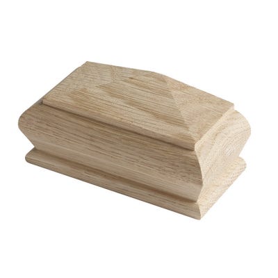 50mm x 115mm x 57mm Richard Burbidge White Oak Pyramid Half Newel Cap WONC7HALF