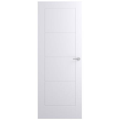 Premdor Internal White Primed Moulded Smooth Ladder 4 Panel Door