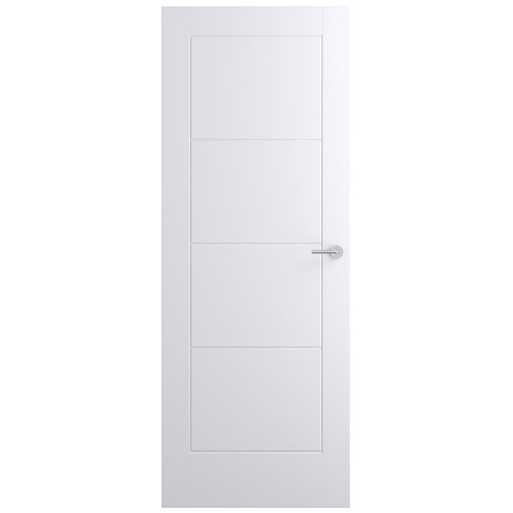 Premdor Internal White Primed Moulded Smooth Ladder 4 Panel FD30 Fire Door