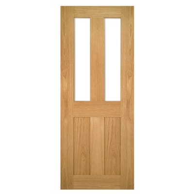 Deanta Oak Eton Shaker 2L Clear Glazed Door 1981 x 610 x 35mm