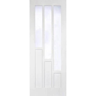 LPD Internal White Primed Coventry 3L Clear Glazed Door