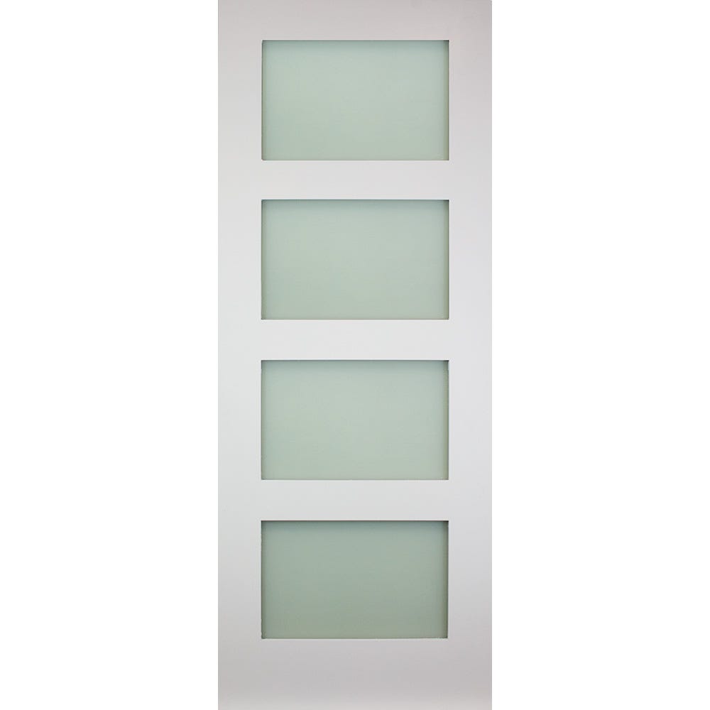 Deanta White Primed Coventry 4L Frosted Glazed Door 1981 x 762 x 35mm
