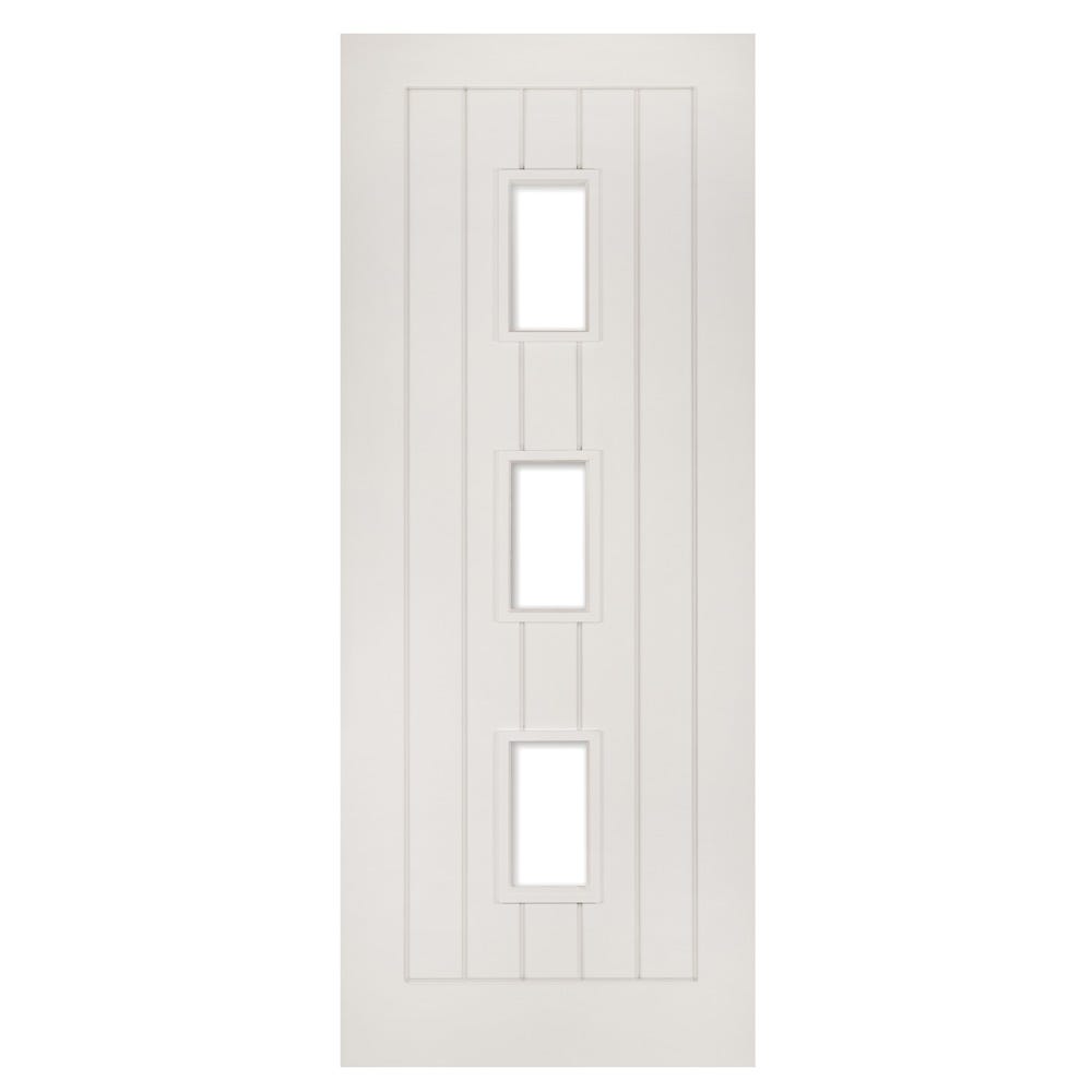 Deanta White Primed Ely 3L Clear Glazed Door 1981 x 610 x 35mm