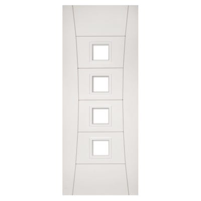 Deanta White Primed Pamplona 4L Clear Glazed Door 1981 x 610 x 35mm