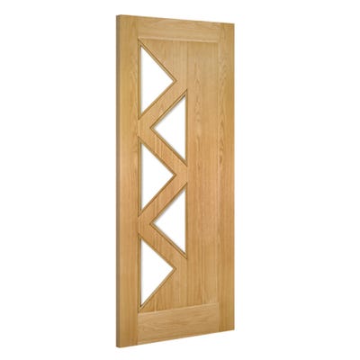 Deanta Internal Oak Ely 5L Prefinished Clear Glazed Door 1981 x 838 x 35mm