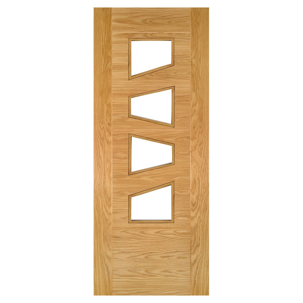 Deanta Oak Seville 4LS Clear Glazed Door 1981 x 610 x 35mm