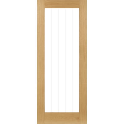 Deanta Internal Oak Ely 1L Prefinished Etched Glazed Door 1981 x 610 x 35mm