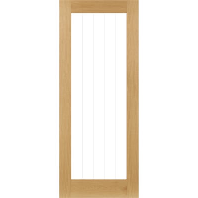 Deanta Oak Ely 1L Etched Glazed Door 1981 x 762 x 35mm