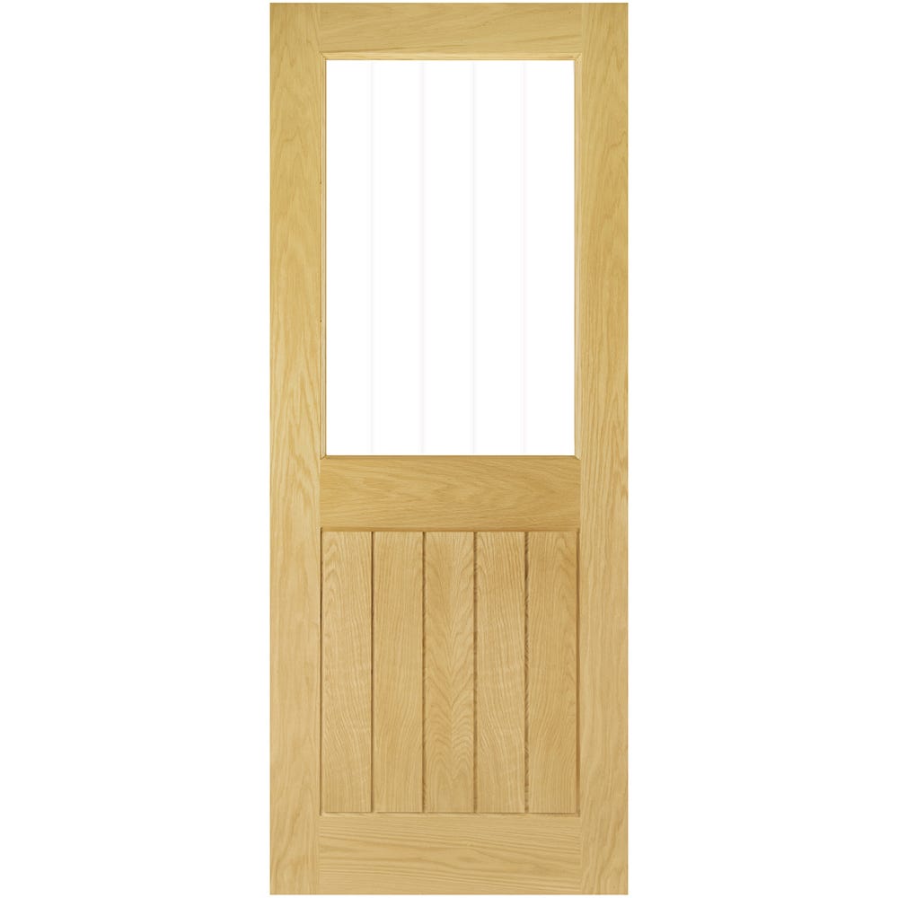 Deanta Internal Oak Ely 1L Half Etched Glazed Door 2040 x 726 x 40mm