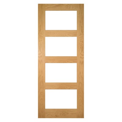 Deanta Internal Oak Coventry 4L Prefinished Clear Glazed Door 1981 x 686 x 35mm