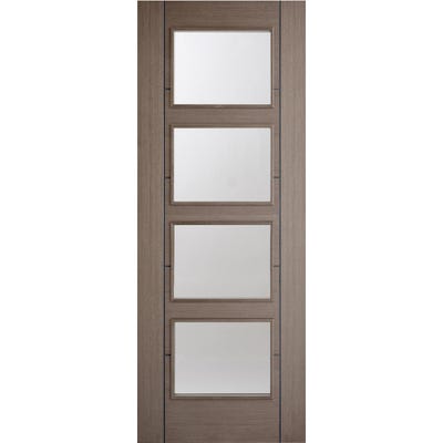 LPD Internal Chocolate Grey Vancouver 4L Clear Glazed Door 1981 x 762 x 35mm