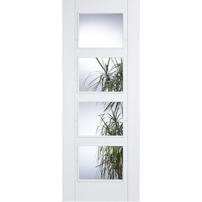 LPD White Primed Vancouver 4L Clear Glazed Door 2040 x 826 x 40mm