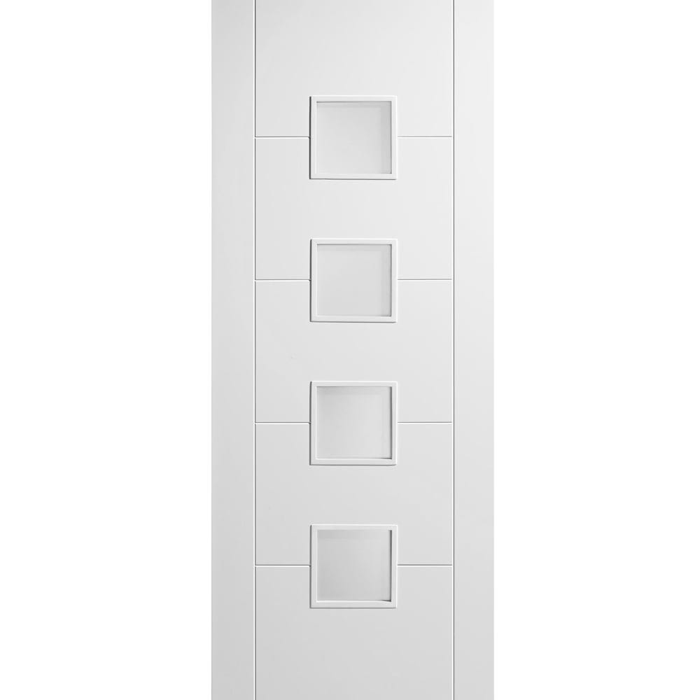 LPD Internal White Primed Vancouver 4L Frosted Glazed Door