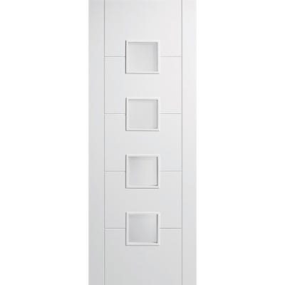 LPD White Primed Vancouver 4L Obscure Glazed Door 1981 x 838 x 35mm