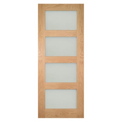 Deanta Oak Coventry 4L Frosted Glazed Door 1981 x 686 x 35mm