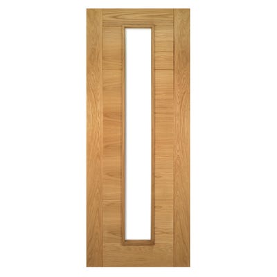 Deanta Internal Oak Seville Prefinished 1L Clear Glazed Door