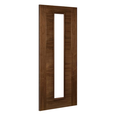 Deanta Walnut Seville 1L Clear Glazed Fire Door 1981 x 610 x 44mm