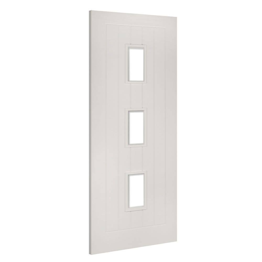 Deanta Internal White Primed Ely 3L Clear Glazed FD30 Fire Door