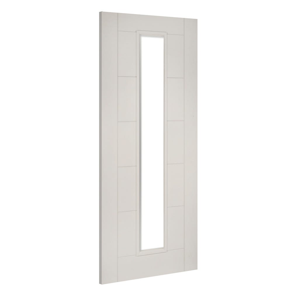 Deanta White Primed Seville 1L Clear Glazed Fire Door 1981 x 610 x 44mm