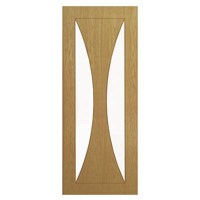 Deanta Internal Oak Sorrento Prefinished 2L Clear Glazed Door 1981 x 686 x 35mm