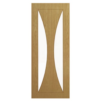 Deanta Sorrento 2L Oak Clear Glazed Internal Door 1981 x 838 x 35mm