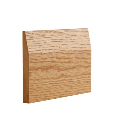 Deanta Internal Oak Veneer Half Splayed Skirting 3.6m x 145mm x 16mm Pack of 4