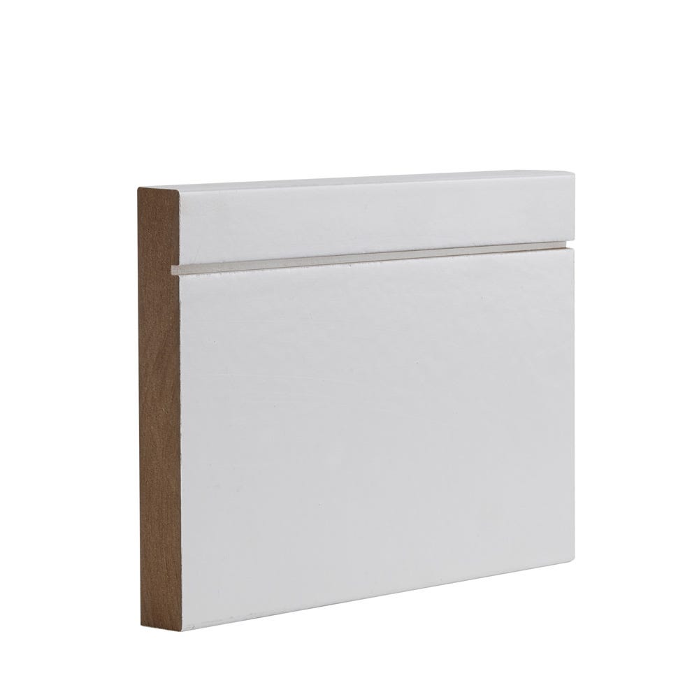 Deanta White Primed Shaker Skirting 3.6m x 147mm x 16mm Pack of 4