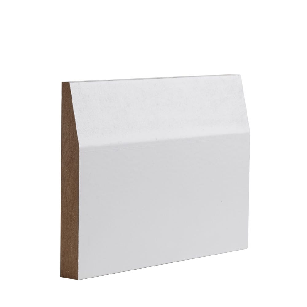 Deanta White Primed Half Splayed Skirting 3.6m x 145mm x 16mm Pack of 4