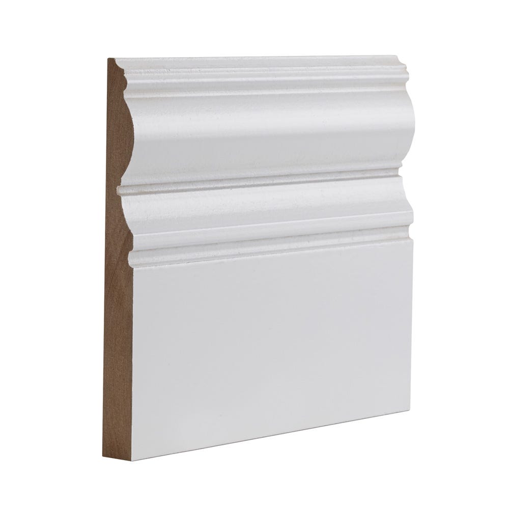 Deanta White Primed Victoriana Skirting 3.6m x 180mm x 1Pack of 4