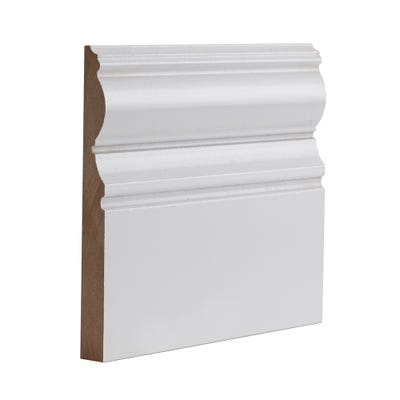 Deanta Internal White Primed Victoriana Skirting 3.6m x 180mm x 18mm Pack of 4