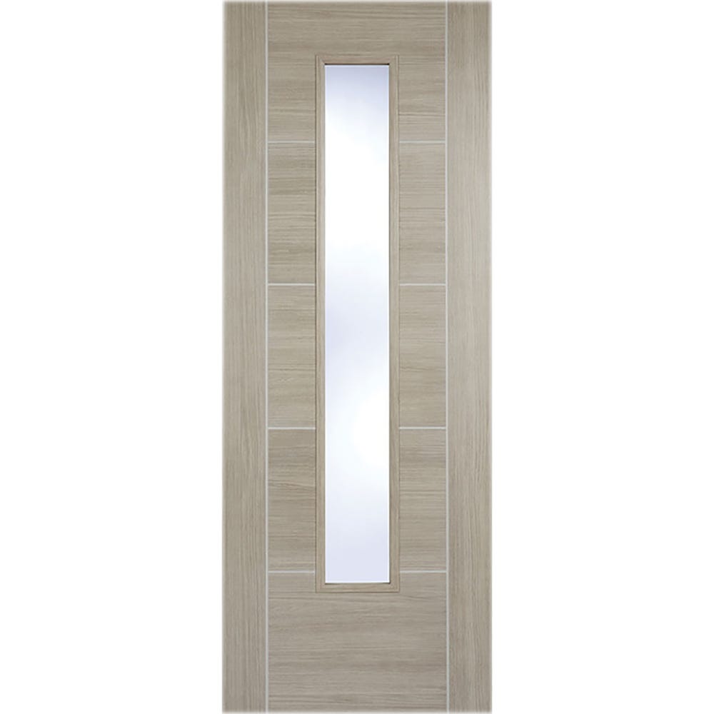 LPD Internal Light Grey Laminate Vancouver 4L Clear Glazed Door