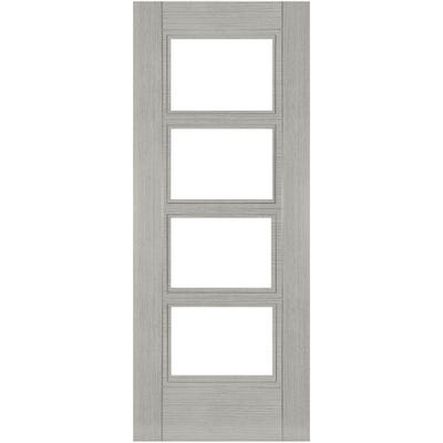 Deanta Light Grey Ash Montreal 4L Clear Glazed Door 1981 x 762 x 35mm