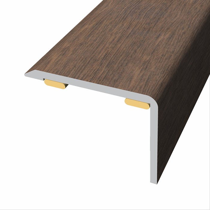 Laminate Stickdown Threshold Stair Nosing Dark Walnut 2 7m Laminate Stickdown Threshold Stair, Finish Laminate Floor Stair Edge