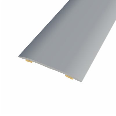 Laminate Stickdown Threshold Cover Strip Brushed Aluminium 2.7m