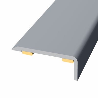 Laminate Stickdown Threshold End Section Brushed Aluminium 2.7m