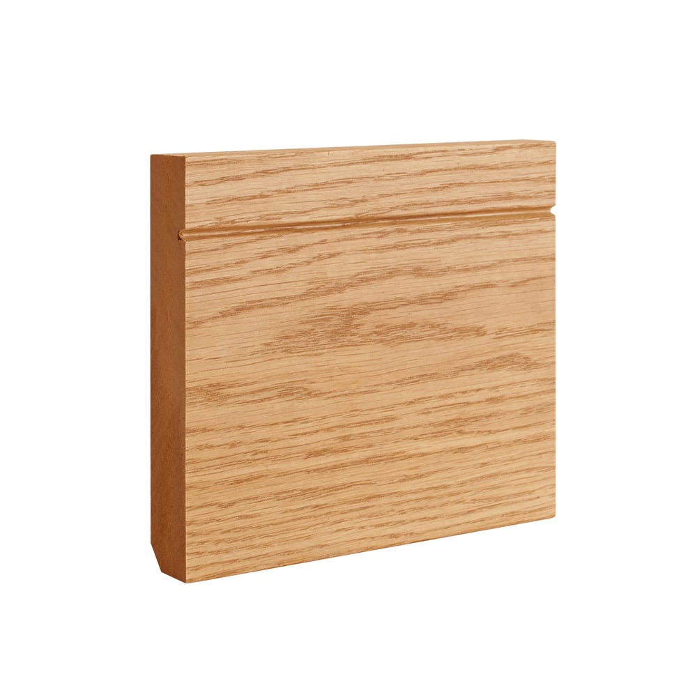 Deanta Oak Veneer Shaker Skirting 3.6m x 147mm x 16mm Pack of 4