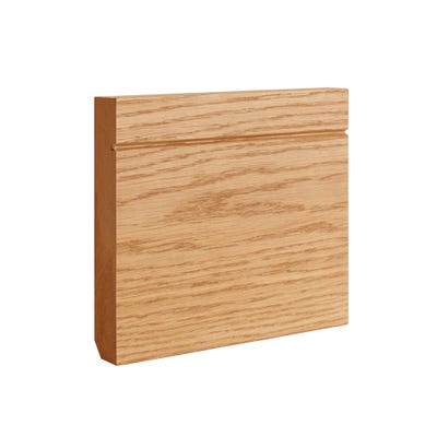Deanta Oak Veneer Shaker Skirting 3.6m x 147mm x 16mm Pack of 4