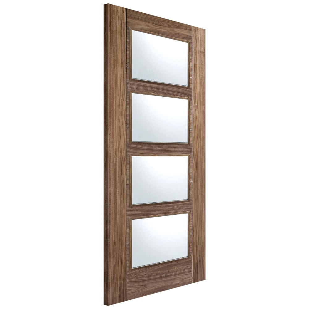 LPD Internal Walnut Vancouver 4L Clear Glazed Door