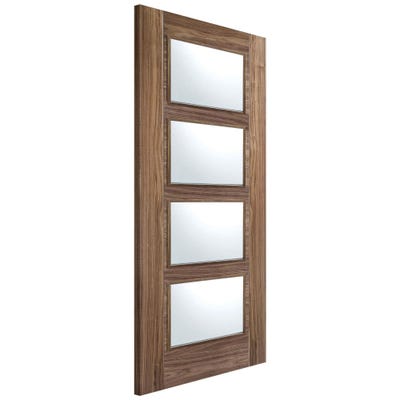 LPD Walnut Vancouver 4L Clear Glazed Door 1981 x 838 x 35mm