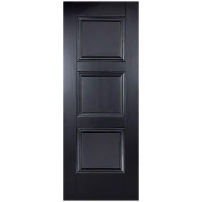 LPD Internal Black Amsterdam 3 Panel Door 1981 x 686 x 35mm