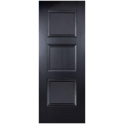 LPD Internal Black Amsterdam 3 Panel Door 1981 x 762 x 35mm