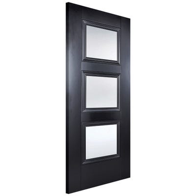 LPD Internal Black Amsterdam 3L Clear Glazed Door