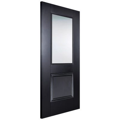 LPD Internal Black Arnhem 1L Clear Glazed Door