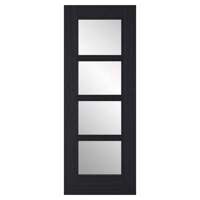 LPD Internal Charcoal Black Vancouver Pre-Finished 4L Clear Glazed Door